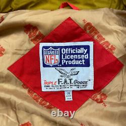 VTG San Francisco 49ers Triple FAT Duck Down Jacket Medium Red Puffer Patch 90s