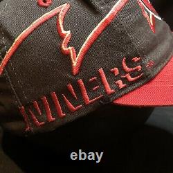 VTG SharkTooth San Francisco 49ers Logo 7 Red Black SnapBack Hat Rare Niners Cap