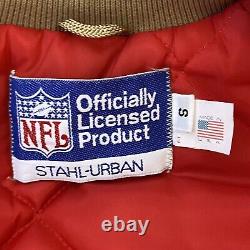 VTG Stahl-Urban NFL San Francisco 49ers Niners Gold Satin Bomber Jacket Size S