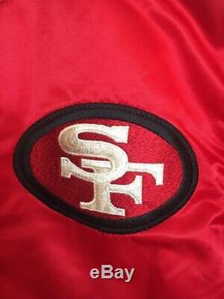 VTG Starter Rare Red NFL SF San Francisco 49ers Satin Bomber Jacket Clean M