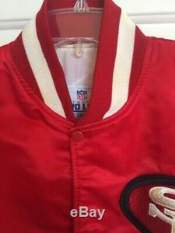 VTG Starter Rare Red NFL SF San Francisco 49ers Satin Bomber Jacket Clean M