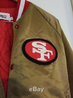 Vintage 1980's San Francisco 49ers Chalk Line NFL Football Nylon Satin Jacket Lg