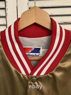 Vintage 1990's San Francisco 49ers Swingster Gold Satin Varsity Jacket USA XL