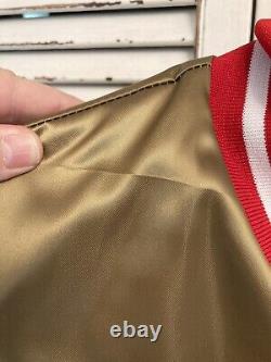 Vintage 1990's San Francisco 49ers Swingster Gold Satin Varsity Jacket USA XL