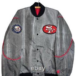 Vintage 1990s Starter San Francisco 49ers Acid Wash Bomber Jacket Mens Large 90s