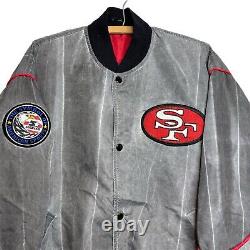 Vintage 1990s Starter San Francisco 49ers Acid Wash Bomber Jacket Mens Large 90s