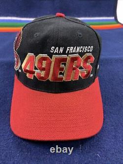 Vintage 49ers Sports Specialties Shadow Black Dome Logo NFL Snapback Hat Cap 90s