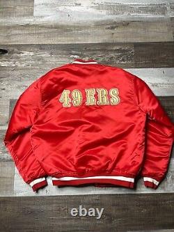 Vintage 80S 90s Starter NFL San Francisco 49ers Red XL Satin Jacket