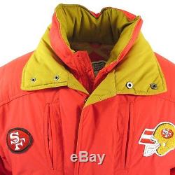 Vintage 80s 49ers Sideline Coat Parka L San Francisco NFL Football Down Puffy