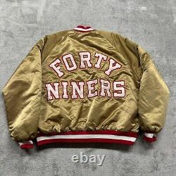 Vintage 80s Chalk-Line NFL San Francisco 49ers Forty Niners Satin Bomber Jacket