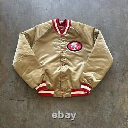 Vintage 80s Chalk-Line NFL San Francisco 49ers Forty Niners Satin Bomber Jacket