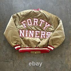 Vintage 80s Chalk-Line NFL San Francisco 49ers Forty Niners Satin Bomber Jacket