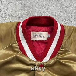 Vintage 80s Chalk-Line NFL San Francisco 49ers Forty Niners Satin Bomber Jacket