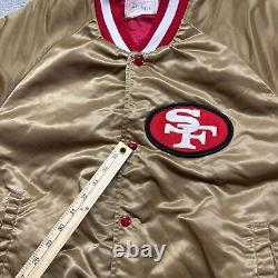 Vintage 80s Chalk-Line NFL San Francisco 49ers Forty Niners Satin Bomber Jacket