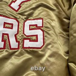 Vintage 80s Chalk-Line NFL San Francisco 49ers Forty Niners Satin Bomber Jacket