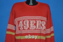 Vintage 80s SAN FRANCISCO 49ERS CLIFF ENGLE NFL FOOTBALL RED PULLOVER SWEATER L