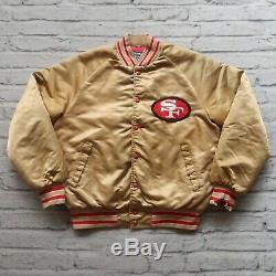 Vintage 80s San Francisco 49ers Big Logo Satin Jacket M Stahl Urbnan Niners