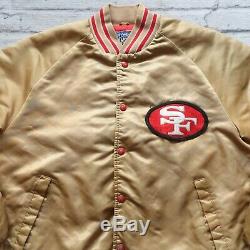 Vintage 80s San Francisco 49ers Big Logo Satin Jacket M Stahl Urbnan Niners