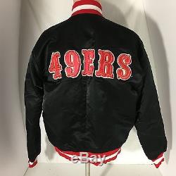 Vintage 80s Starter San Francisco 49ers Satin Jacket M Black NFL Pro Line Sewn