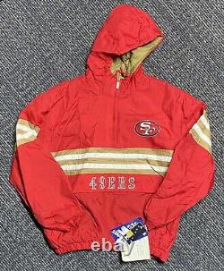 Vintage 90's Mens Starter San Francisco 49ers 3/4 Red Pullover Jacket Medium NWT