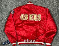 Vintage 90's Pro Line Starter NFL San Francisco 49ers Red Satin Jacket Size M