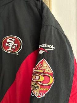 Vintage 90's San Francisco 49ers NFL Jacket Bomber Reebok Mens Rare Size L