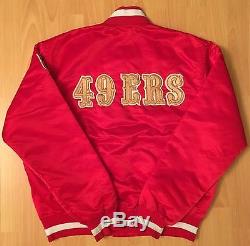 Vintage 90's Starter Pro Line NFL San Francisco 49ers Red Satin Jacket L SF