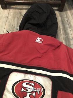 Vintage 90's Starter San Francisco 49ers NFL Puffer Hooded Jacket Men's XL
