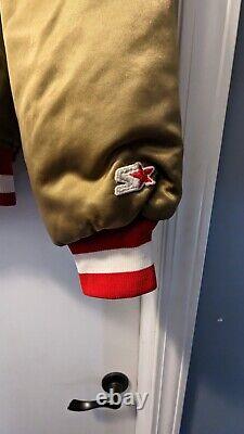 Vintage 90s NFL San Francisco 49ers Starter Jacket Satin Gold Bomber M EUC