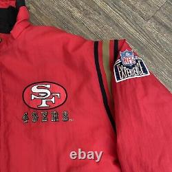 Vintage 90s Pro Player San Francisco 49ers Red Black Reversible Jacket Medium M