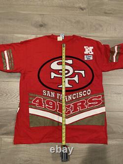 Vintage 90s Salem San Francisco 49ers All Over Double Sided Shirt XL