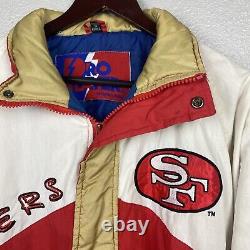 Vintage 90s San Francisco 49ers Full Zip EmbroideredJacket By Pro Player Size XL