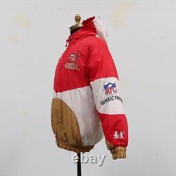 Vintage 90s San Francisco 49ers Hooded Puffer Jacket L Logo Athletic Pro Line
