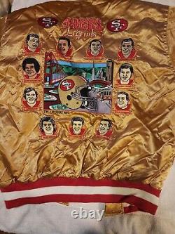 Vintage 90s San Francisco 49ers Living Legends Bomber Varsity Satin Jacket XL