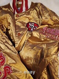 Vintage 90s San Francisco 49ers Living Legends Bomber Varsity Satin Jacket XL