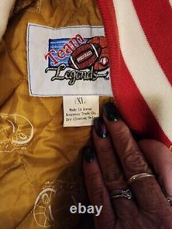 Vintage 90s San Francisco 49ers Living Legends Bomber Varsity Satin Jacket XL