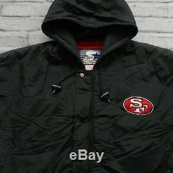 Vintage 90s San Francisco 49ers Parka Jacket by Starer Size L Big Logo