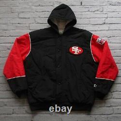 Vintage 90s San Francisco 49ers Parka Jacket by Starter Size L Made in USA Rare