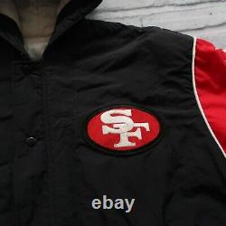 Vintage 90s San Francisco 49ers Parka Jacket by Starter Size L Made in USA Rare