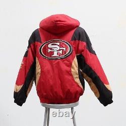 Vintage 90s San Francisco 49ers Parka Pullover Jacket Size L Pro Line Niners