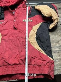 Vintage 90s San Francisco 49ers Parka Pullover Jacket Size M Pro Line Niners