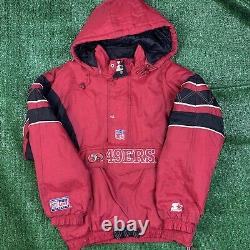 Vintage 90s San Francisco 49ers STARTER Jacket Pro Line Pullover Parka Size XL
