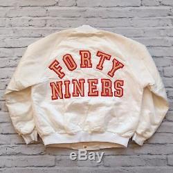 Vintage 90s San Francisco 49ers Satin Jacket by Chalk Line Size L Made in USA