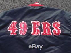 Vintage 90s San Francisco 49ers Satin Jacket by Starter Size XL Black Niners