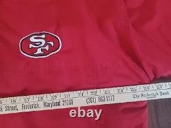 Vintage 90s San Francisco 49ers Starter Red Hooded Parka Coat Jacket Size XL