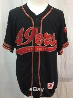 Vintage 90s Starter SAN FRANCISCO 49ERS Baseball Style Jersey RARE Button Up