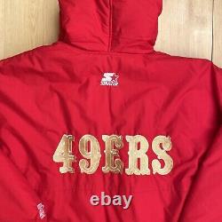 Vintage 90s Starter San Francisco 49ers Jacket Full Zip Hooded Size Medium NFL