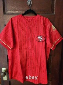 Vintage 90s Starter San Francisco 49ers Pinstripe 2 Sided Baseball Jersey Mens M