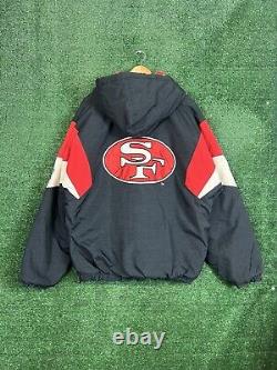 Vintage 90s Starter San Francisco 49ers Puffer Jacket Mens XL Black Red White