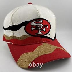 Vintage Apex One San Francisco 49ers Adjustable Snapback Hat Wave Splash White